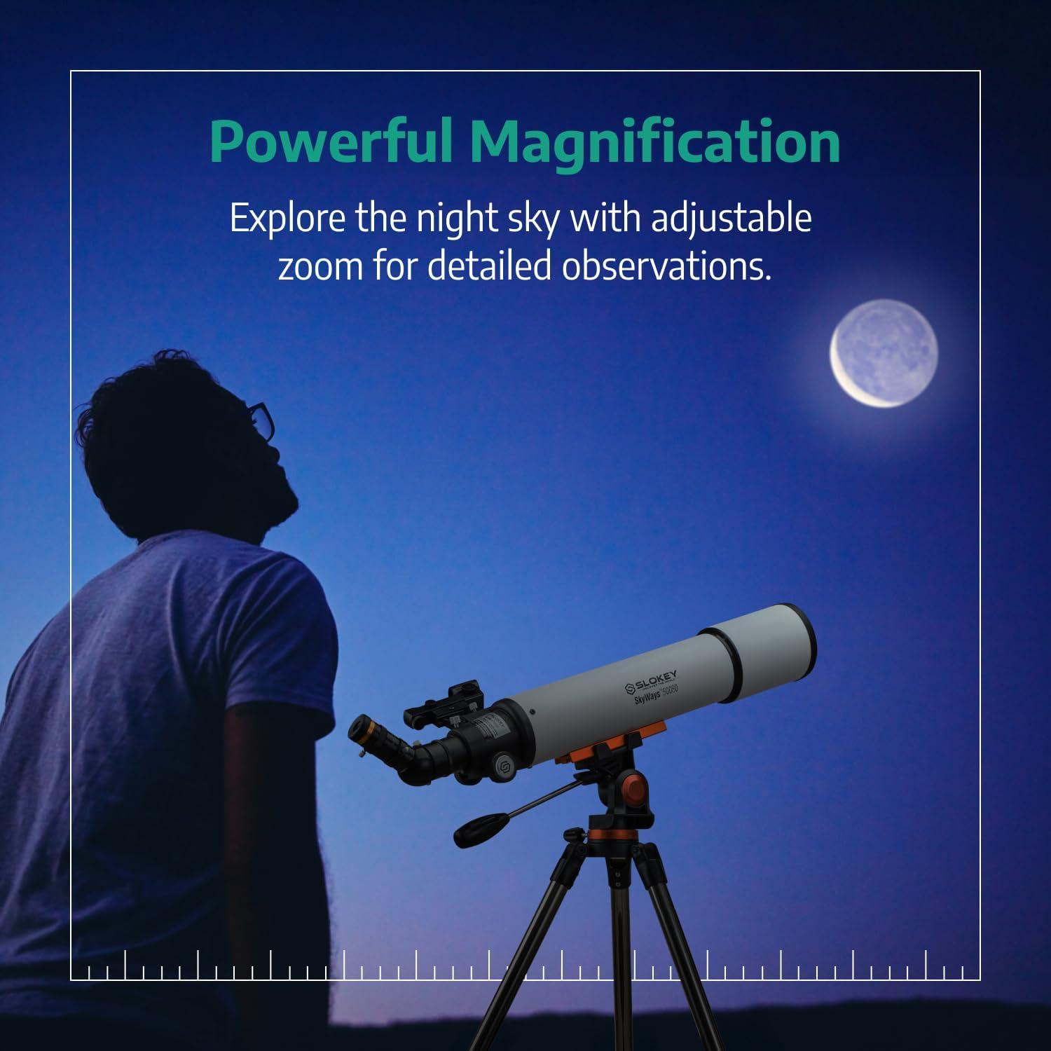 Telescopio Slokey 50080 para Astronomía - 20x a 250x, Portátil
