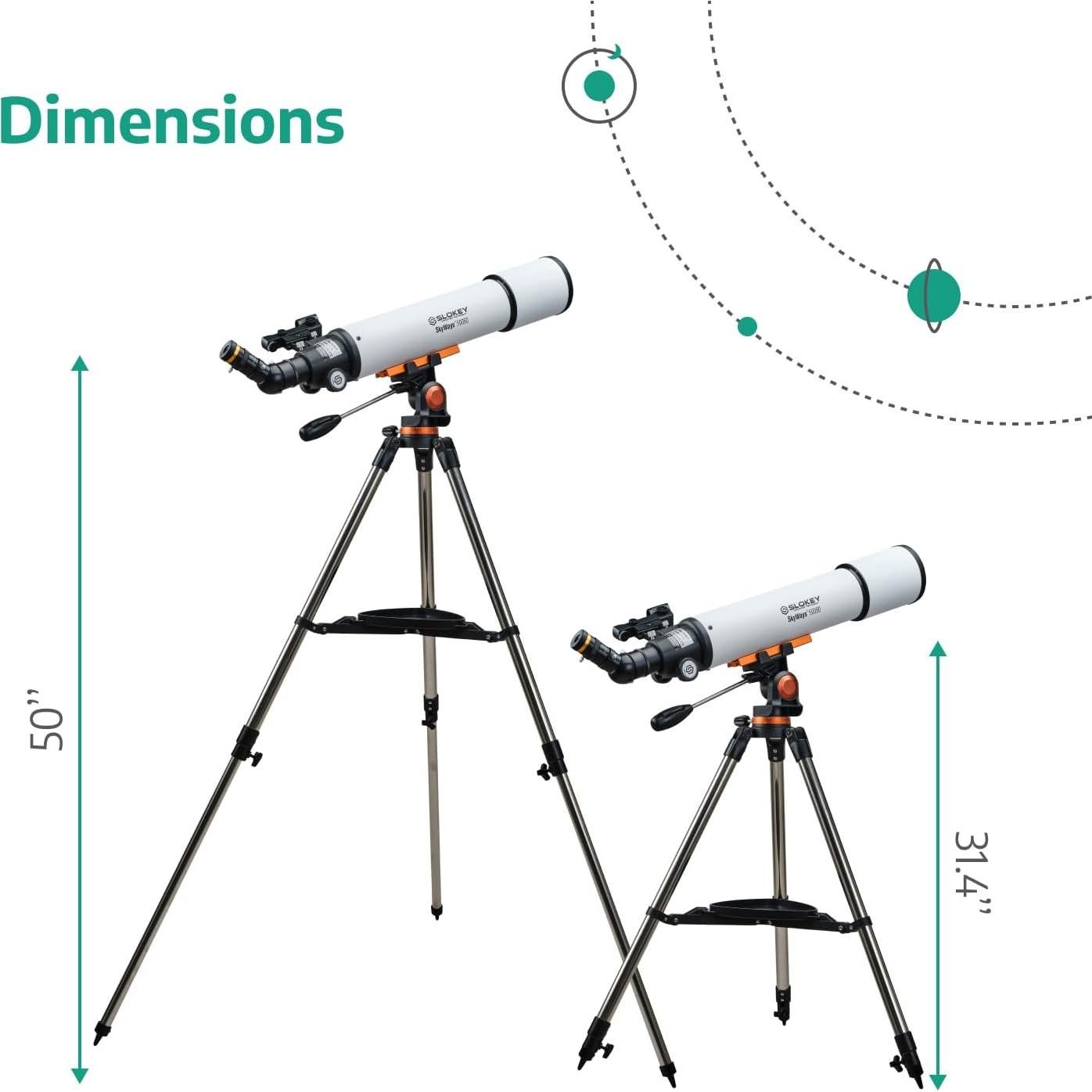 Telescopio Slokey 50080 para Astronomía - 20x a 250x, Portátil