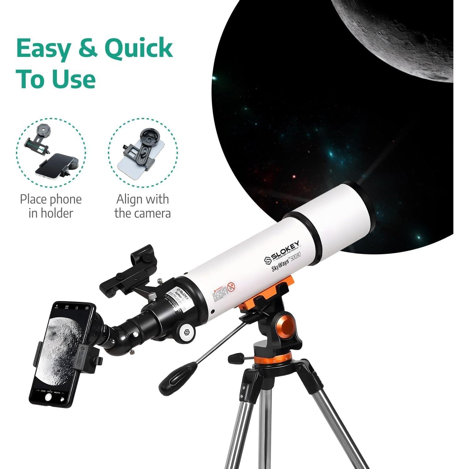 Telescopio Slokey 50080 para Astronomía - 20x a 250x, Portátil