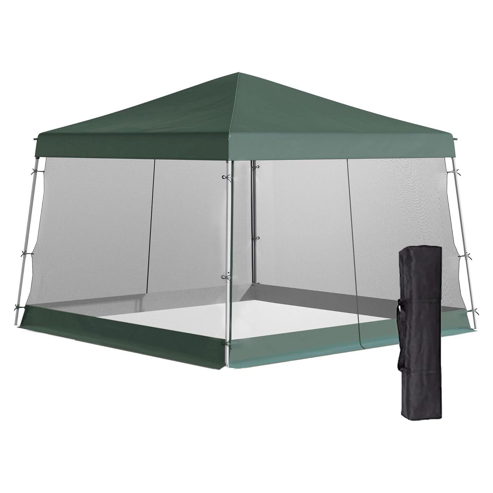 Tienda Canopy Pop Up Outsunny 3.5x3.5m Verde Ajustable