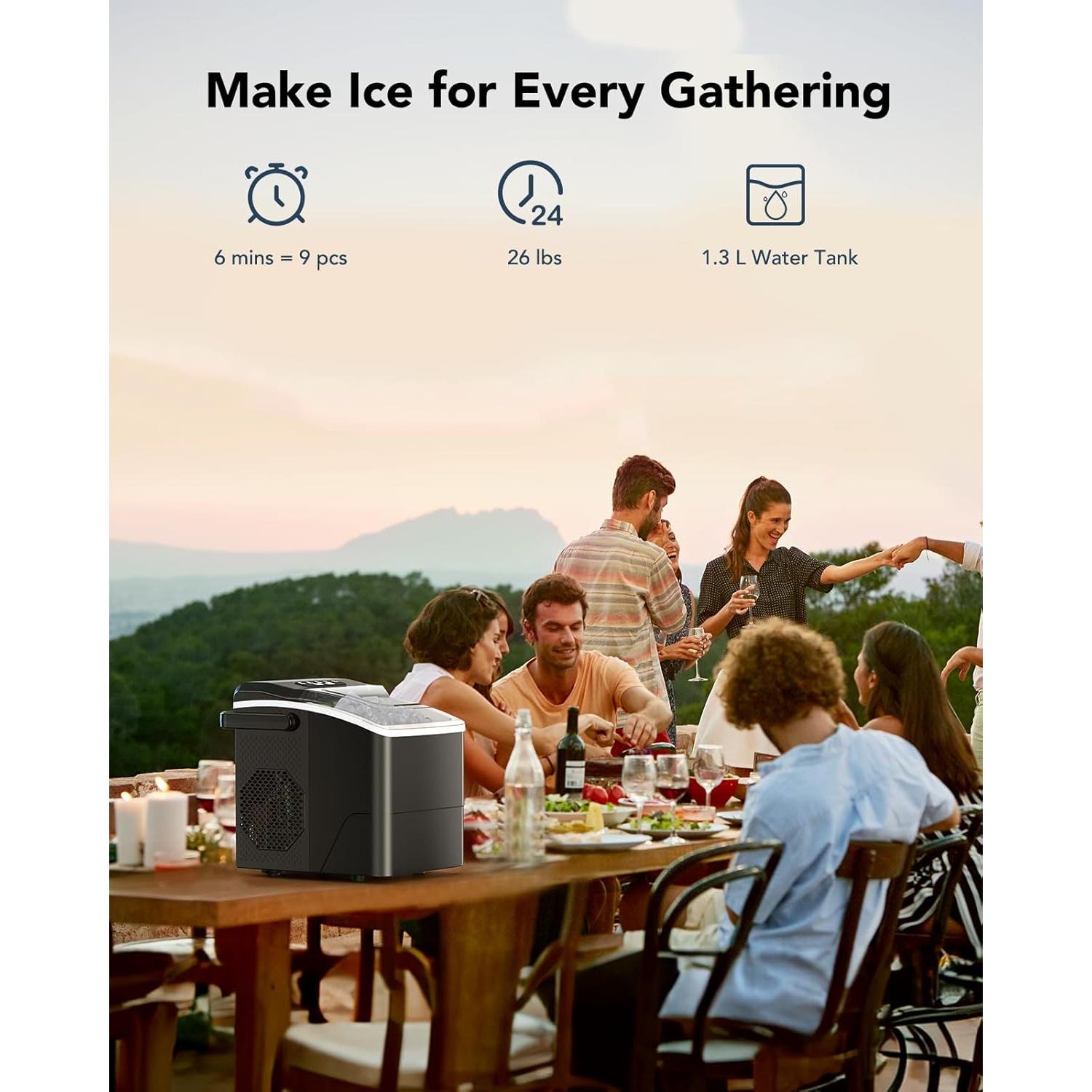 Máquina de Hielo Bebisuny 9 Cubos en 6 Minutos 11,79 kg