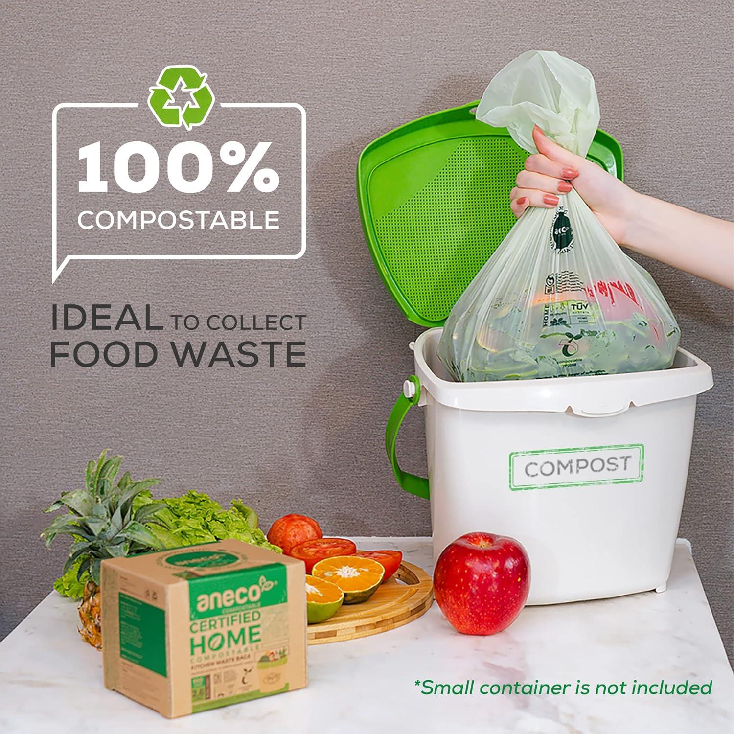 Bolsas Compostables ANECO 2.6 Galones Extra Gruesas 100 Unidades