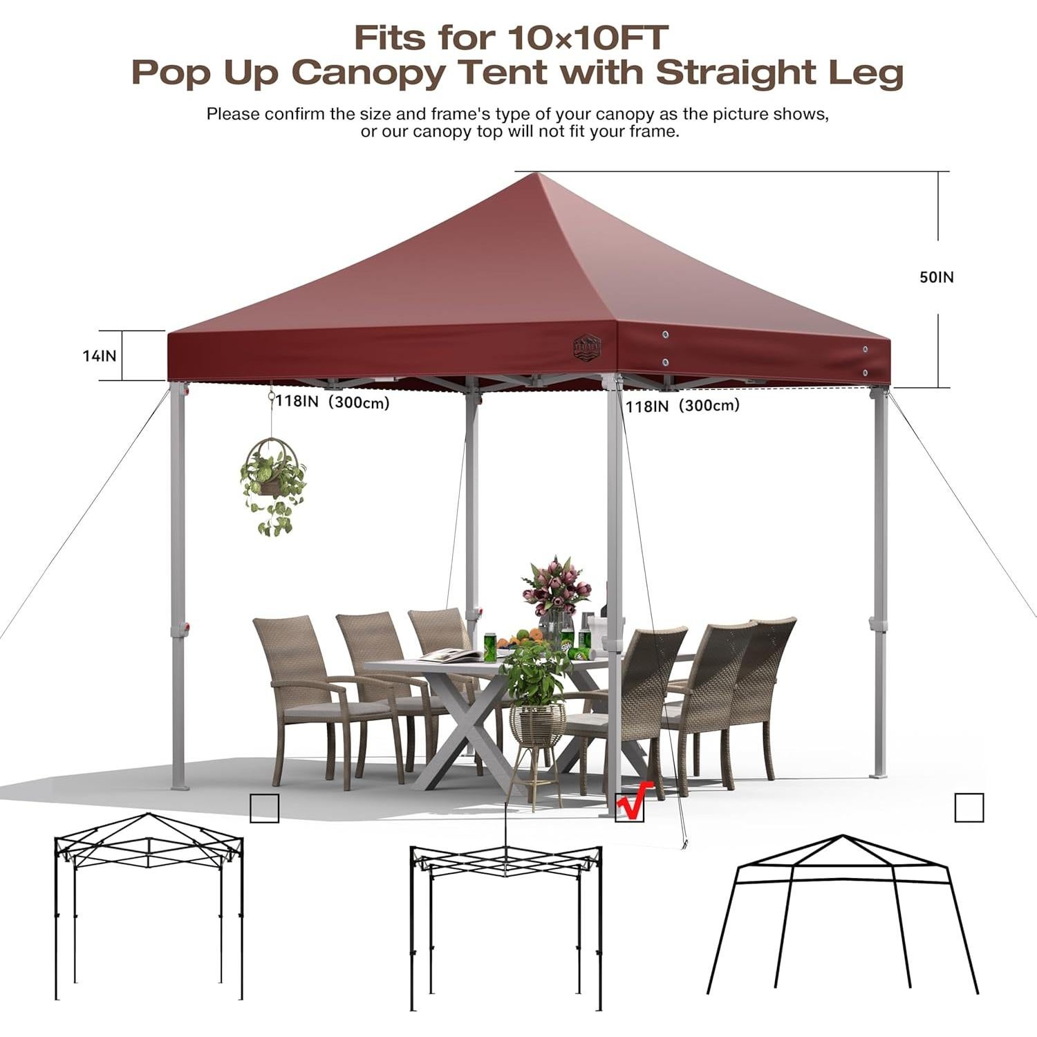 Techo de Reemplazo Carpa Plegable Morikoro 3x3m Impermeable