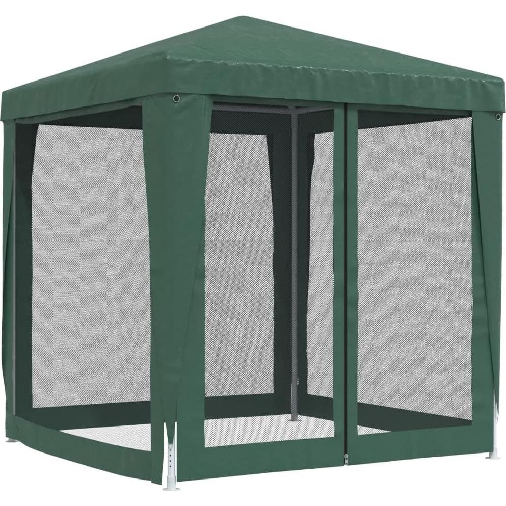 Party Tent with 4 Mesh Sidewalls Green 6.6'x6.6' HDPE,Versatile Event Tent: Suitable for a myriad of outdoor events including exhibitions, weddings, celebrations, backyard barbecues, and festivals. Ou
