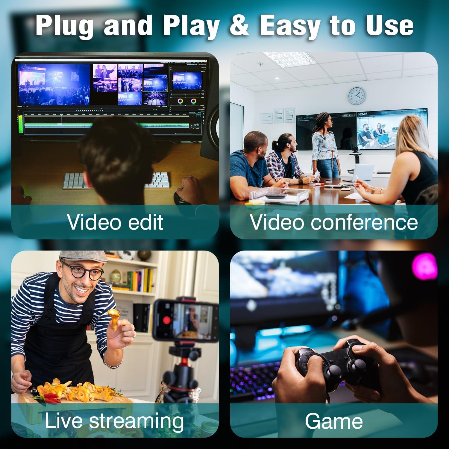 Tarjeta de Captura VIXLW 4K 1080P USB-C para Juegos