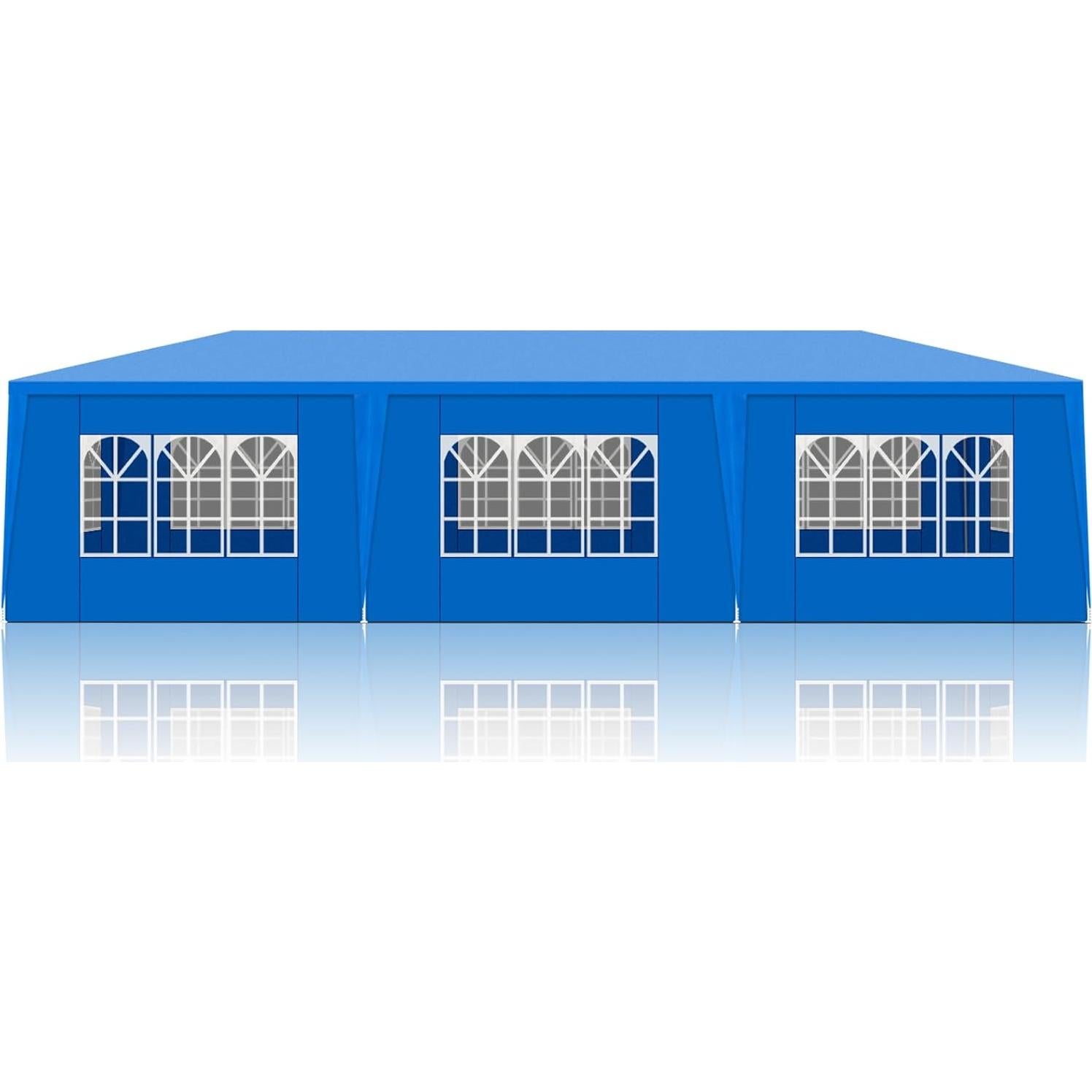 Carpa de Fiesta 3x9m Azul HopeHope con Paredes Removibles