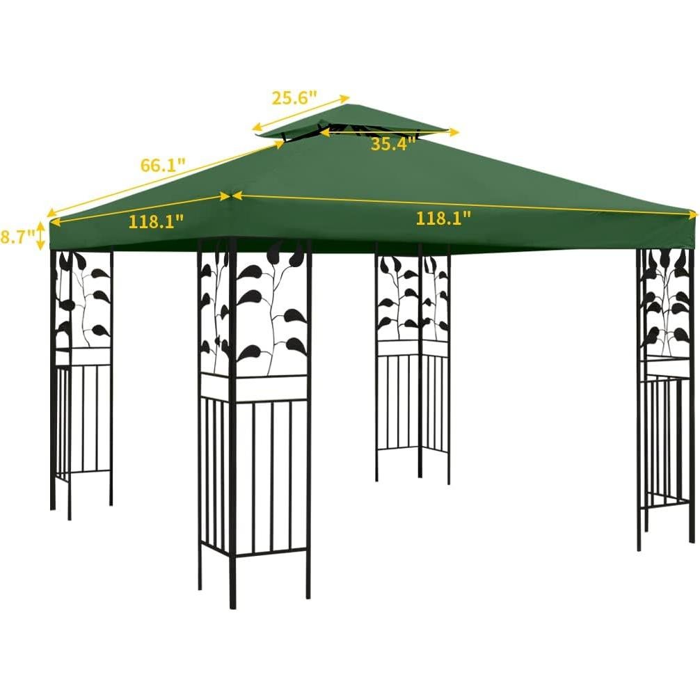 Techo de Repuesto para Gazebo Frtzal 3.05m Doble Capa Verde