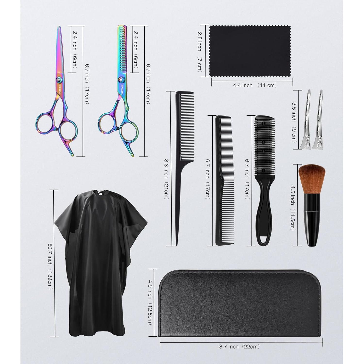 Kit Profesional de Tijeras para Cortar Cabello 11 Pzas