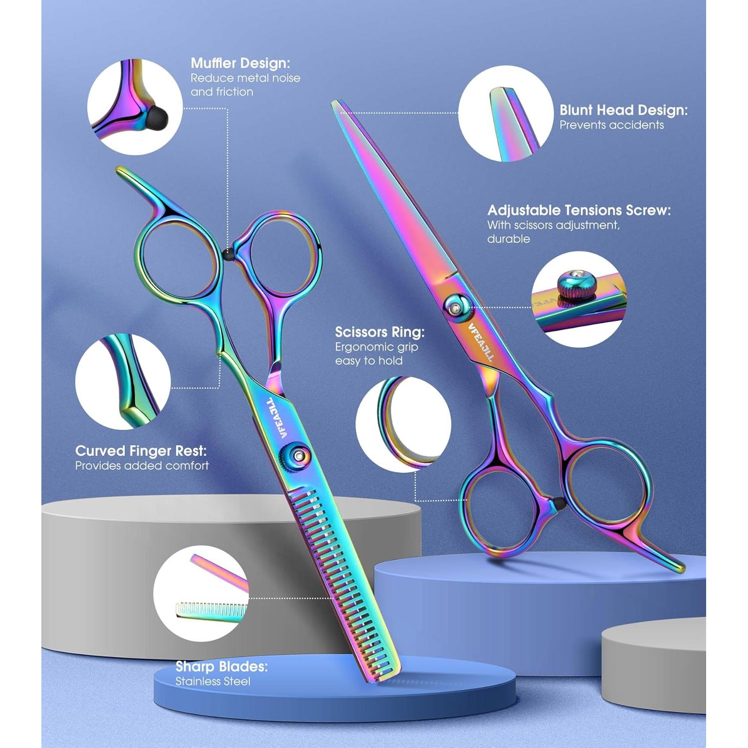 Kit Profesional de Tijeras para Cortar Cabello 11 Pzas