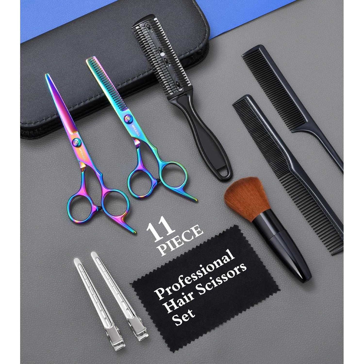 Kit Profesional de Tijeras para Cortar Cabello 11 Pzas