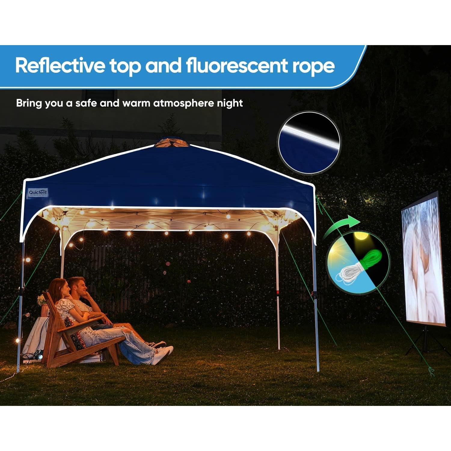 Carpa Plegable Quictent 10x10 con Techo Reflectante Azul