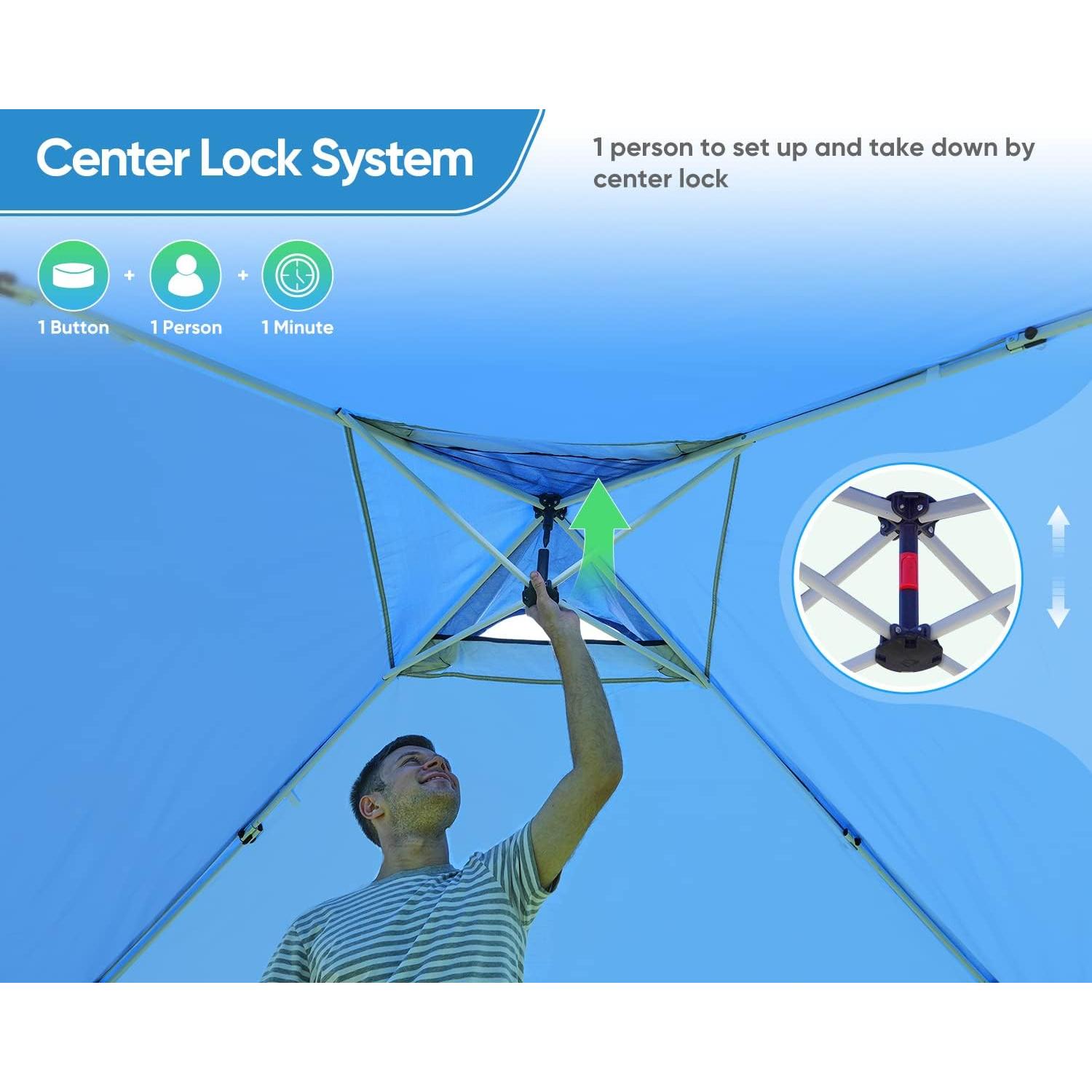 Carpa Plegable Quictent 10x10 con Techo Reflectante Azul