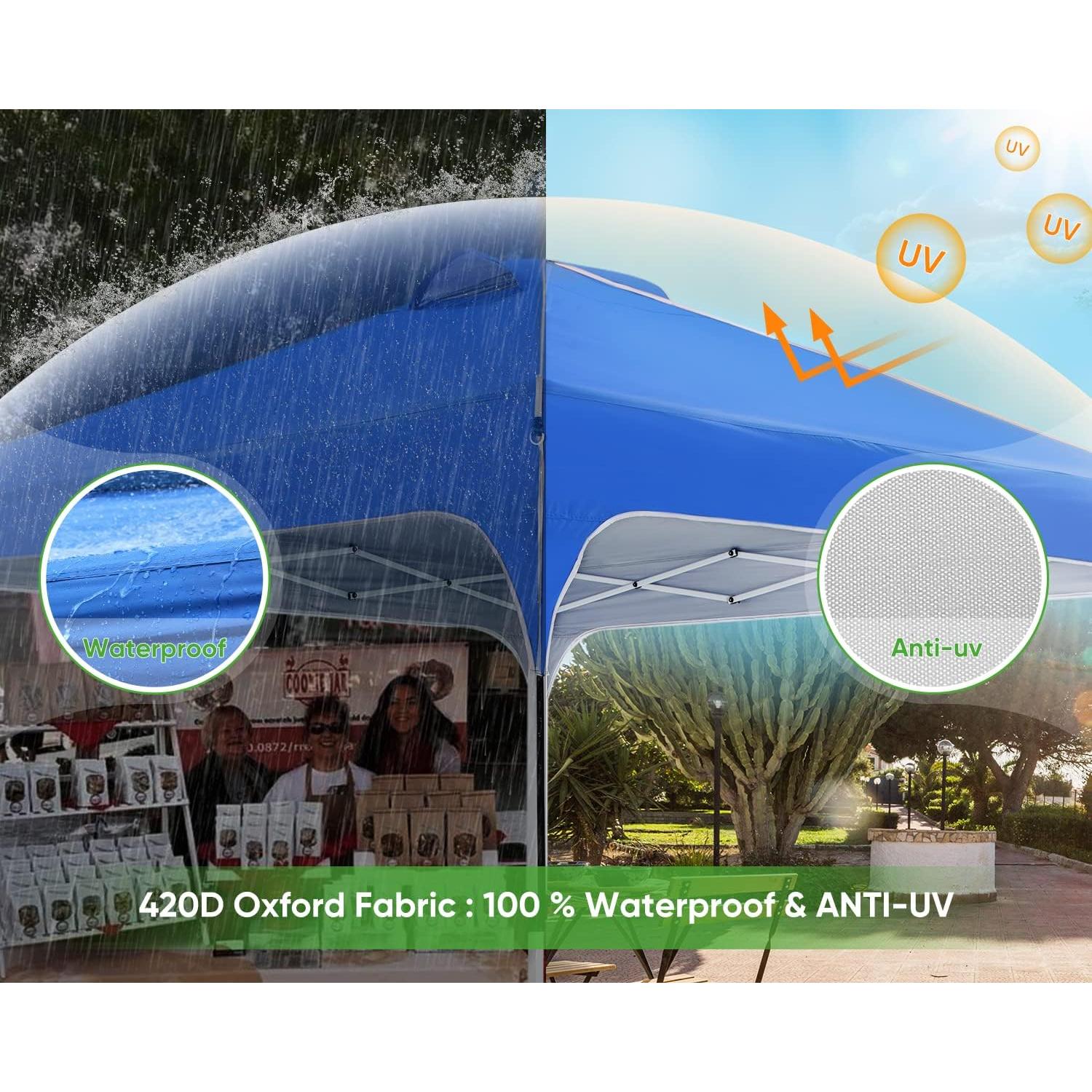 Carpa Plegable Quictent 10x10 con Techo Reflectante Azul