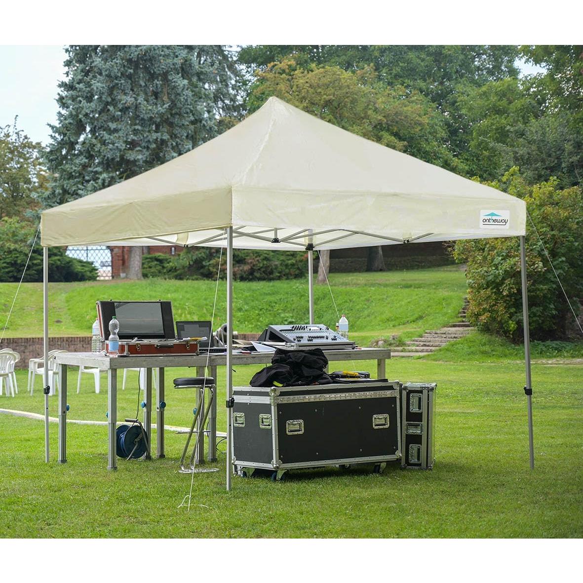 Techo de Carpa Plegable Ontheway 10x10 Beige Impermeable