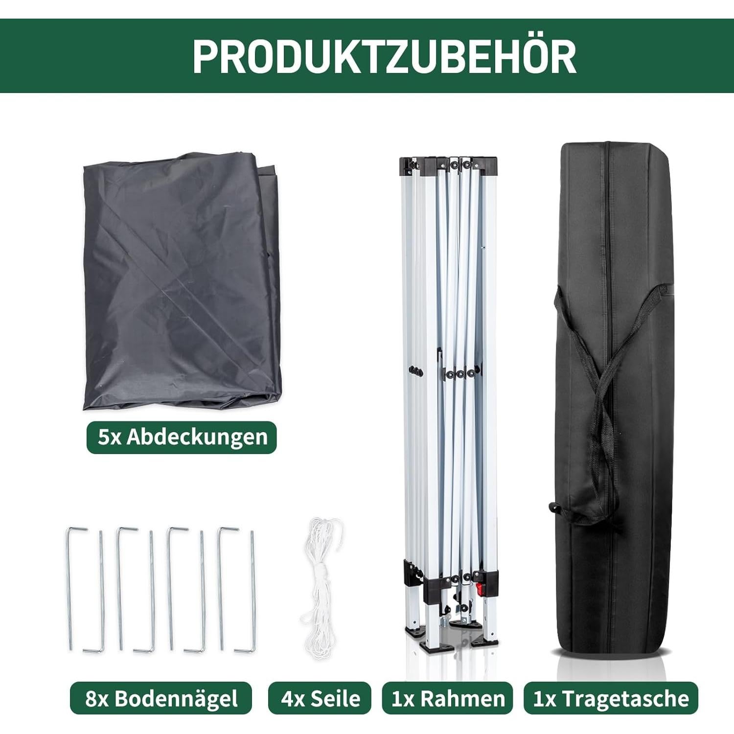 Toldo Plegable Gris Oscuro 3x3m - Gazebo Resistente UV y Agua