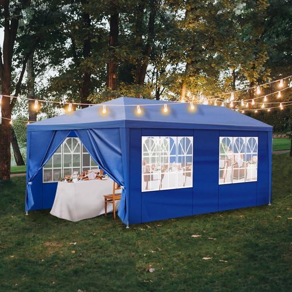 Carpa de Fiesta Exterior HopeHope 3x6m Impermeable con Paredes