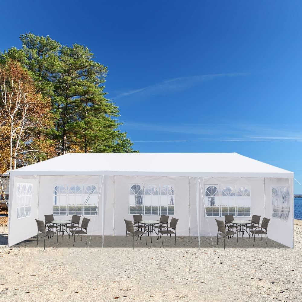 Carpa de Fiesta Exterior 9x3m Blanca Thxbyebye para Eventos