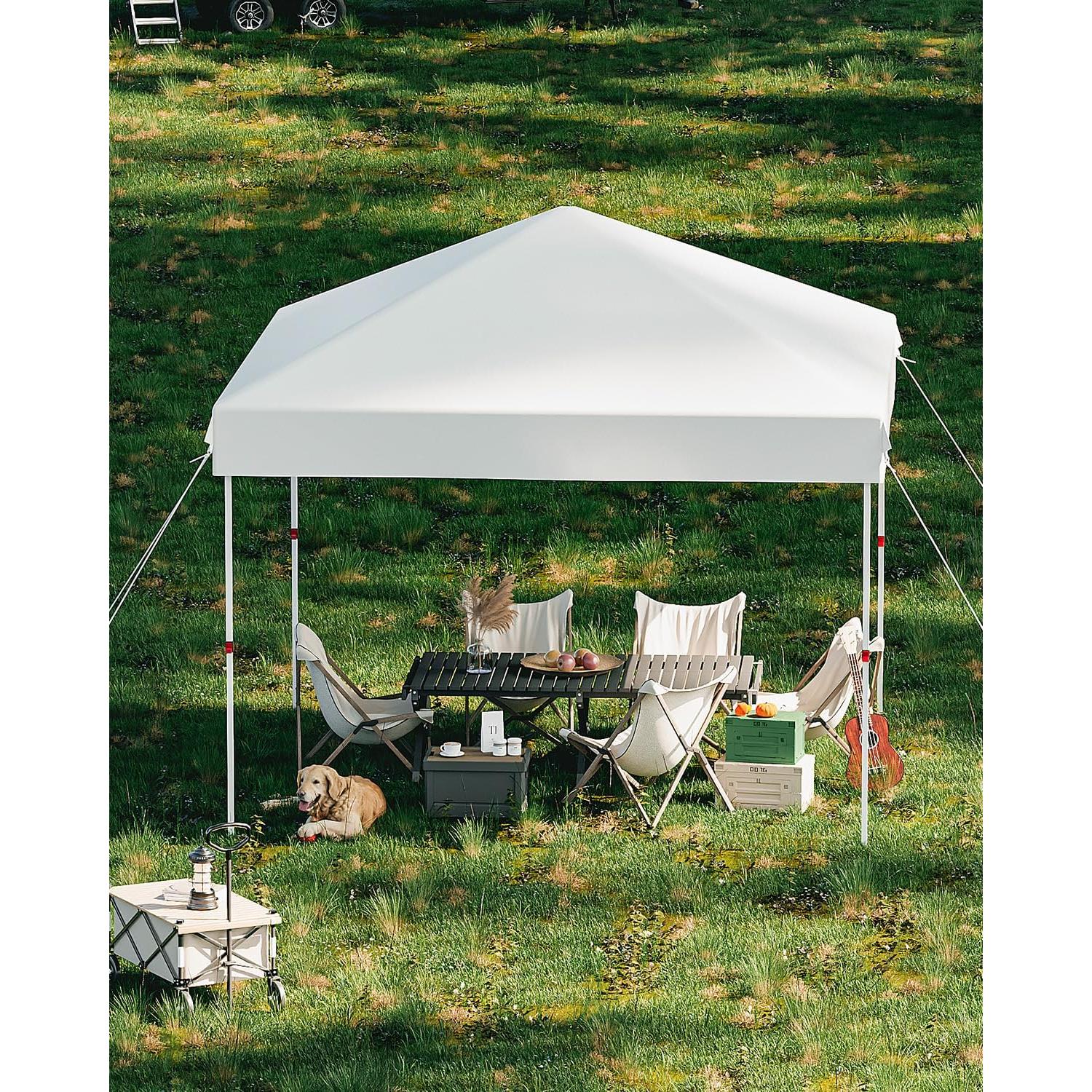 Carpa Plegable GarveeLife 3x3m Blanca con Bolsa y Ruedas