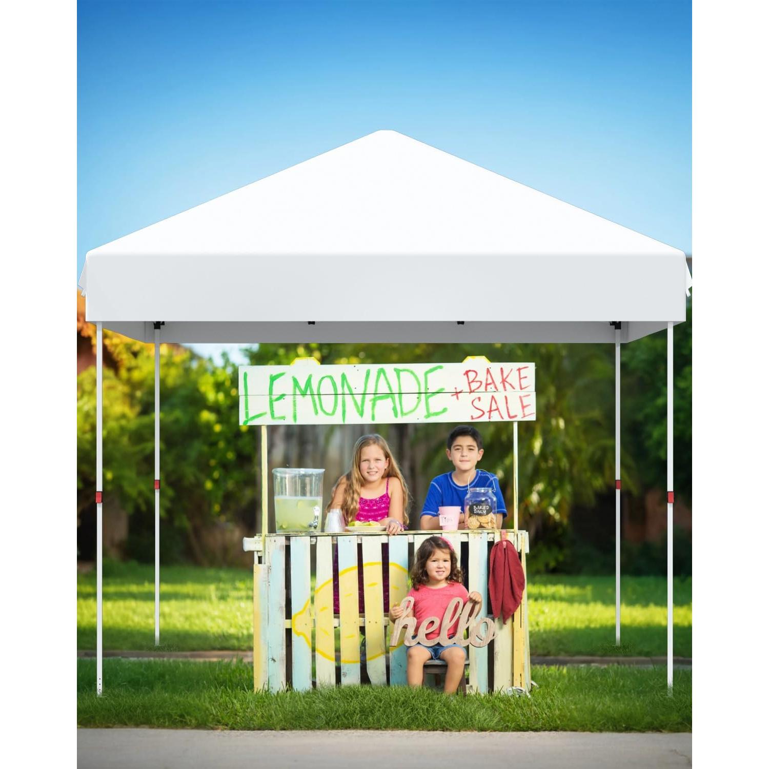 Carpa Plegable GarveeLife 3x3m Blanca con Bolsa y Ruedas