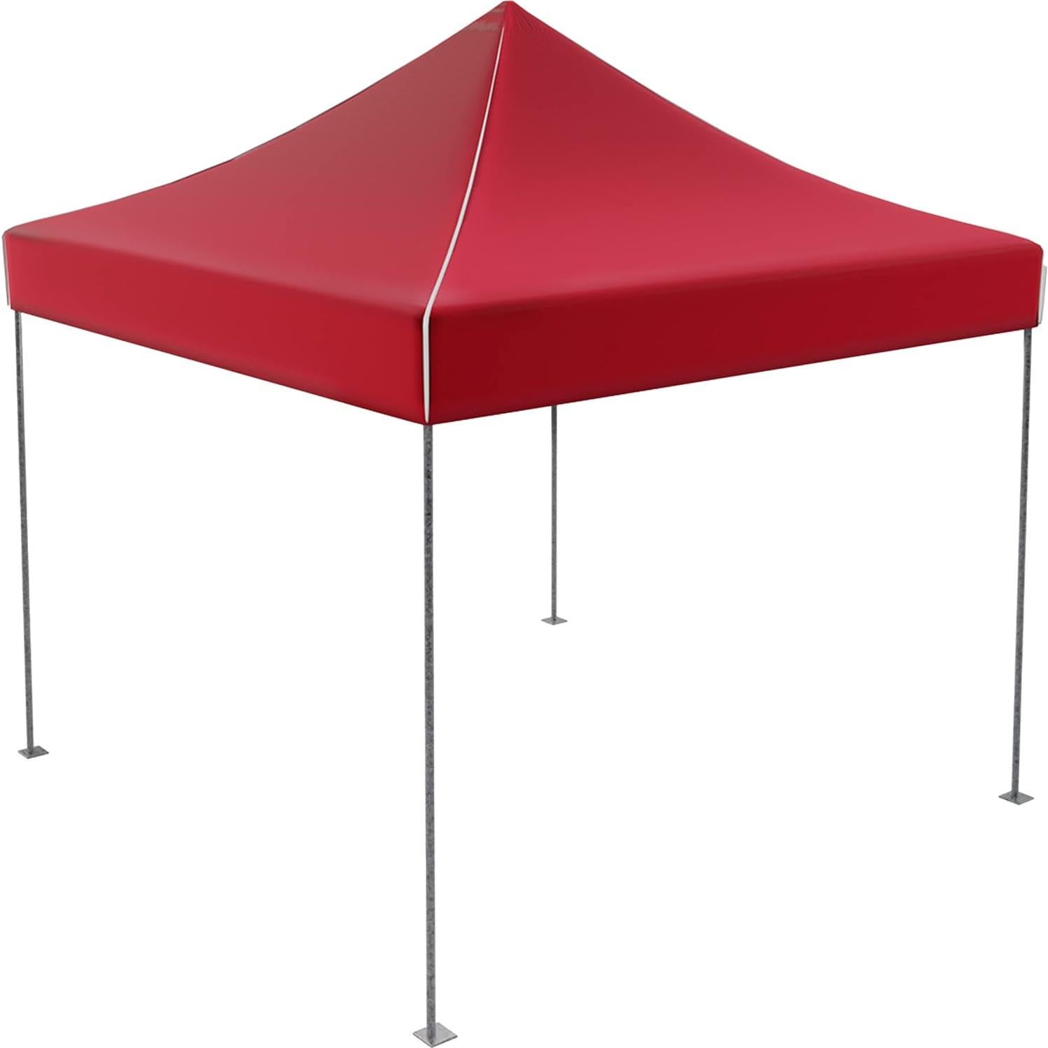 Pop-Up Outdoor Canopy Shade - 10x10 Water-Resistant Party Tent with Instant Setup and Portable Carrying Bag for Storage or Transport by Stalwart (Red)