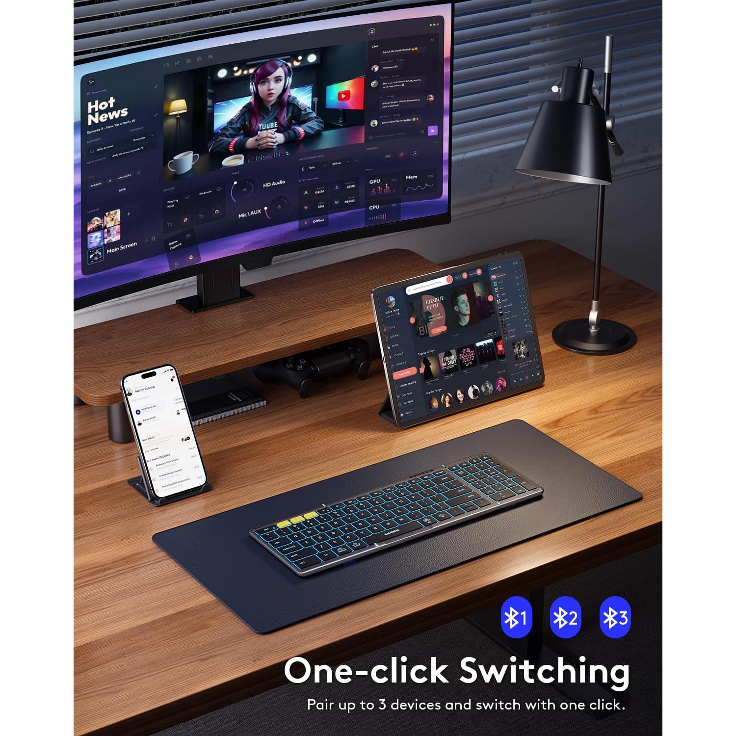 Teclado Bluetooth Plegable Samsers con Retroiluminación