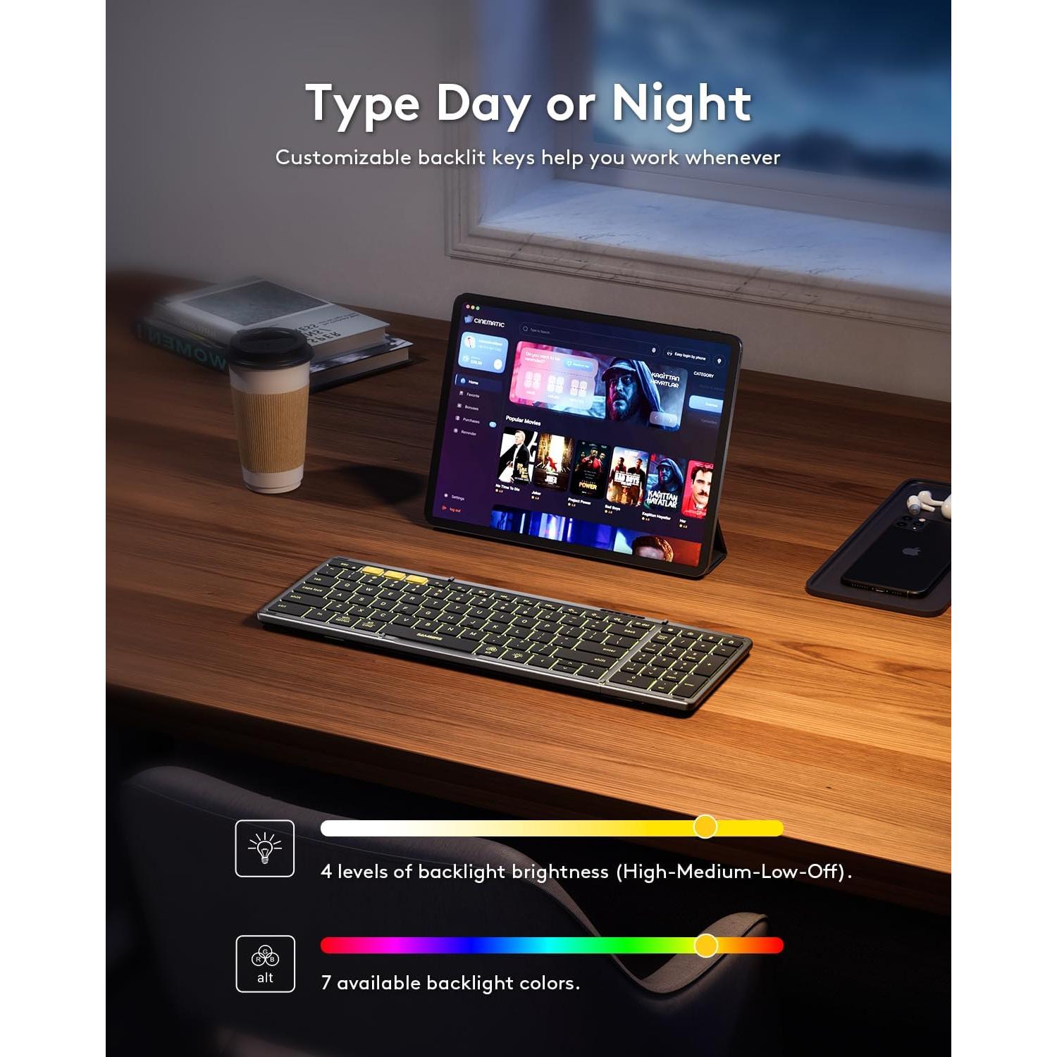 Teclado Bluetooth Plegable Samsers con Retroiluminación