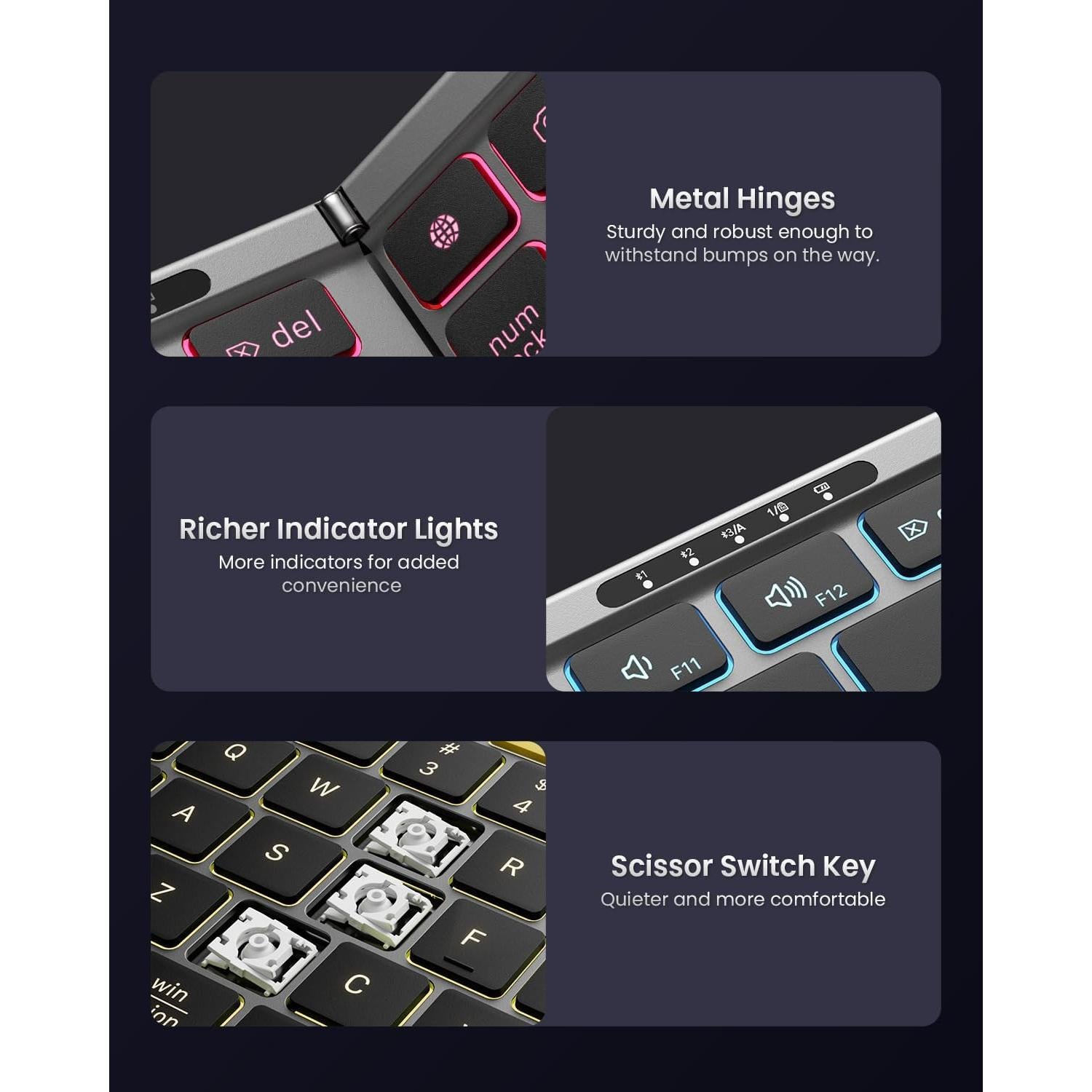 Teclado Bluetooth Plegable Samsers con Retroiluminación