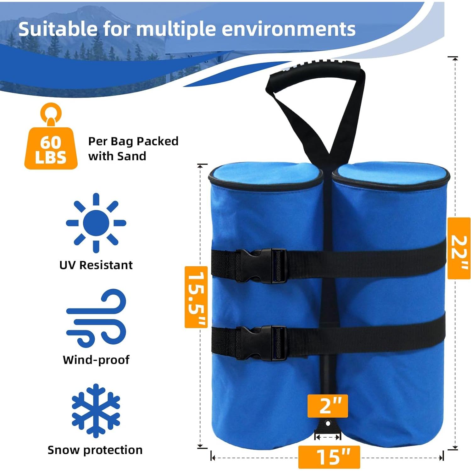 Juego de 4 Bolsas de Arena Kitwing 27 kg para Carpa Azul