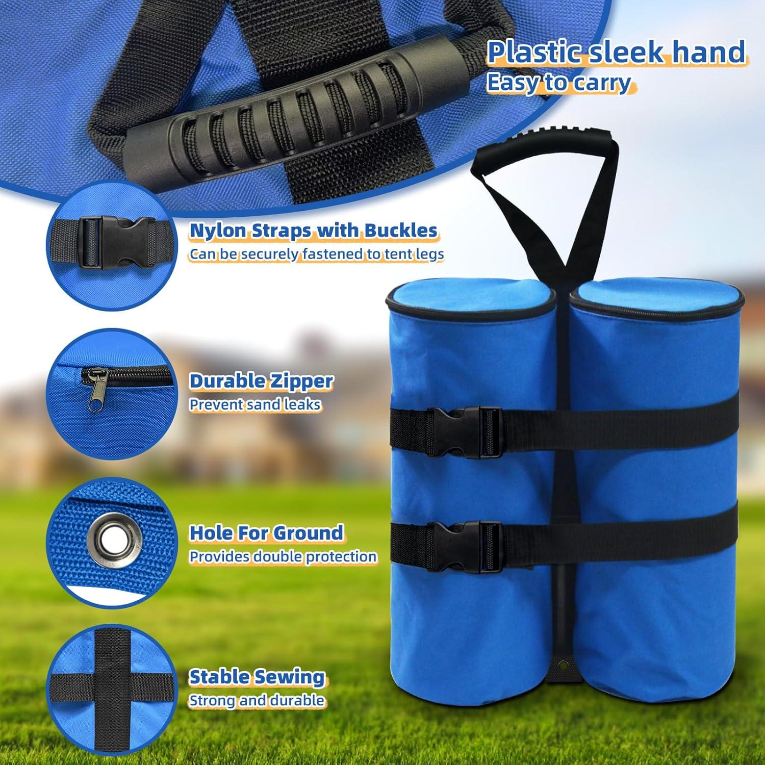 Juego de 4 Bolsas de Arena Kitwing 27 kg para Carpa Azul