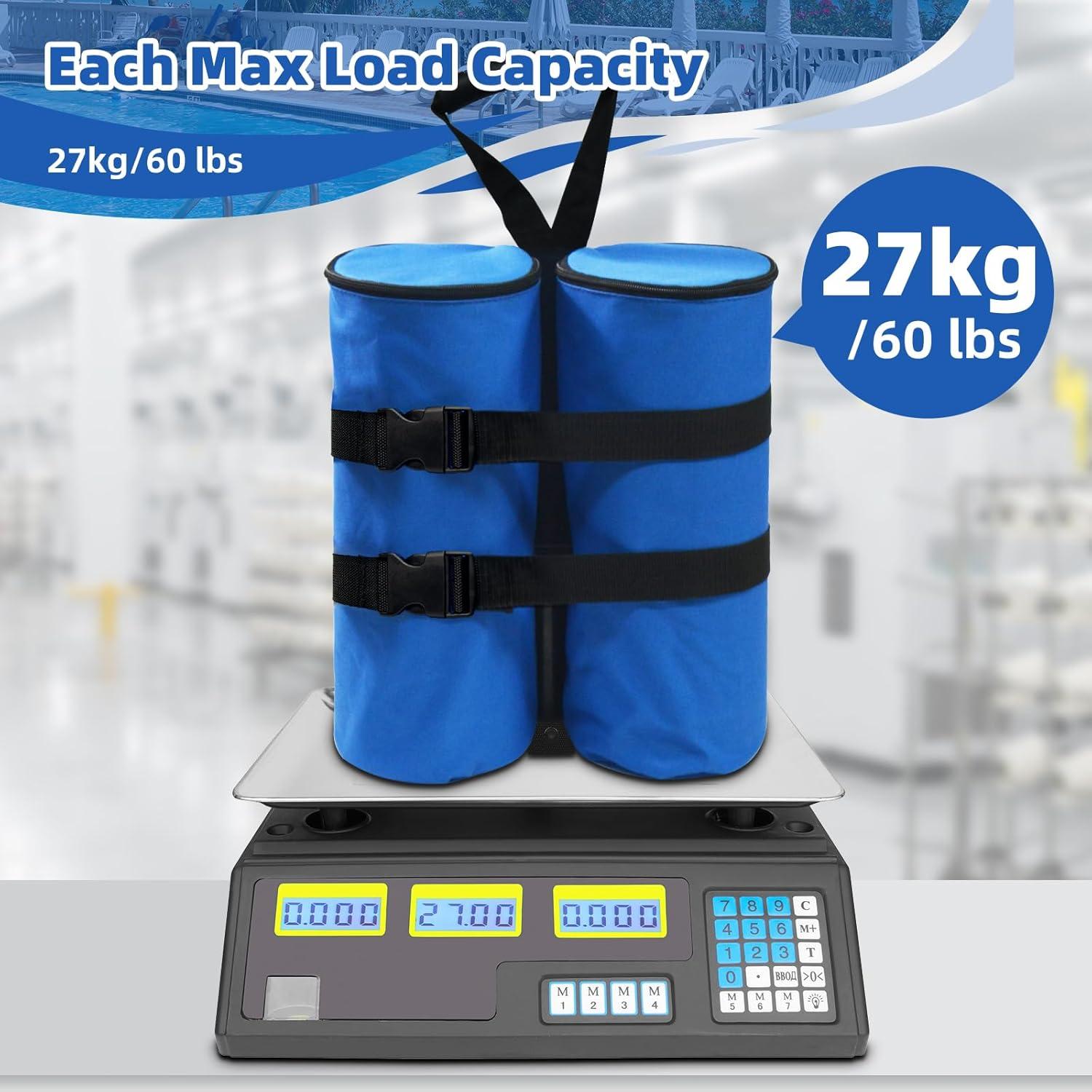 Juego de 4 Bolsas de Arena Kitwing 27 kg para Carpa Azul