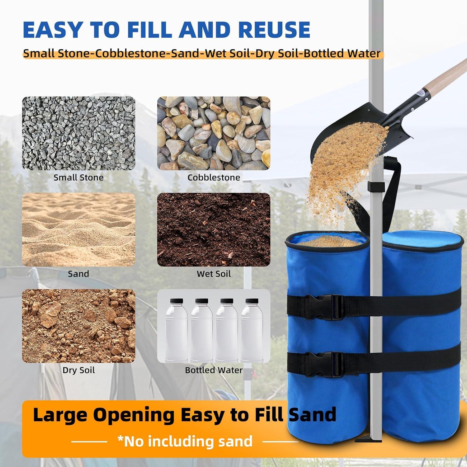 Juego de 4 Bolsas de Arena Kitwing 27 kg para Carpa Azul