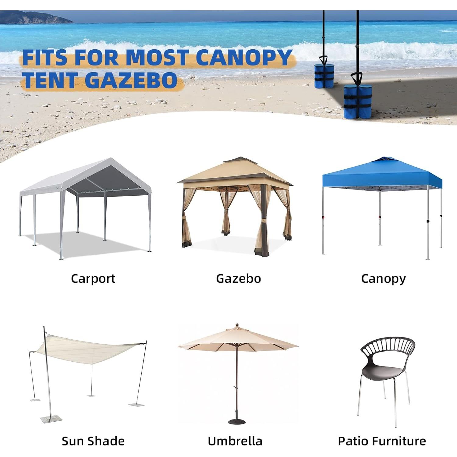 Juego de 4 Bolsas de Arena Kitwing 27 kg para Carpa Azul