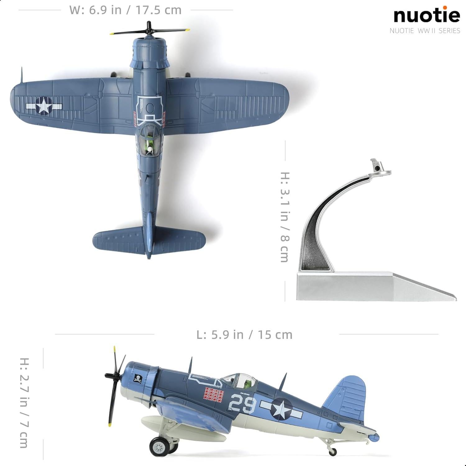 Modelo avión F-4U Corsair NUOTIE 1/72 metal para colección