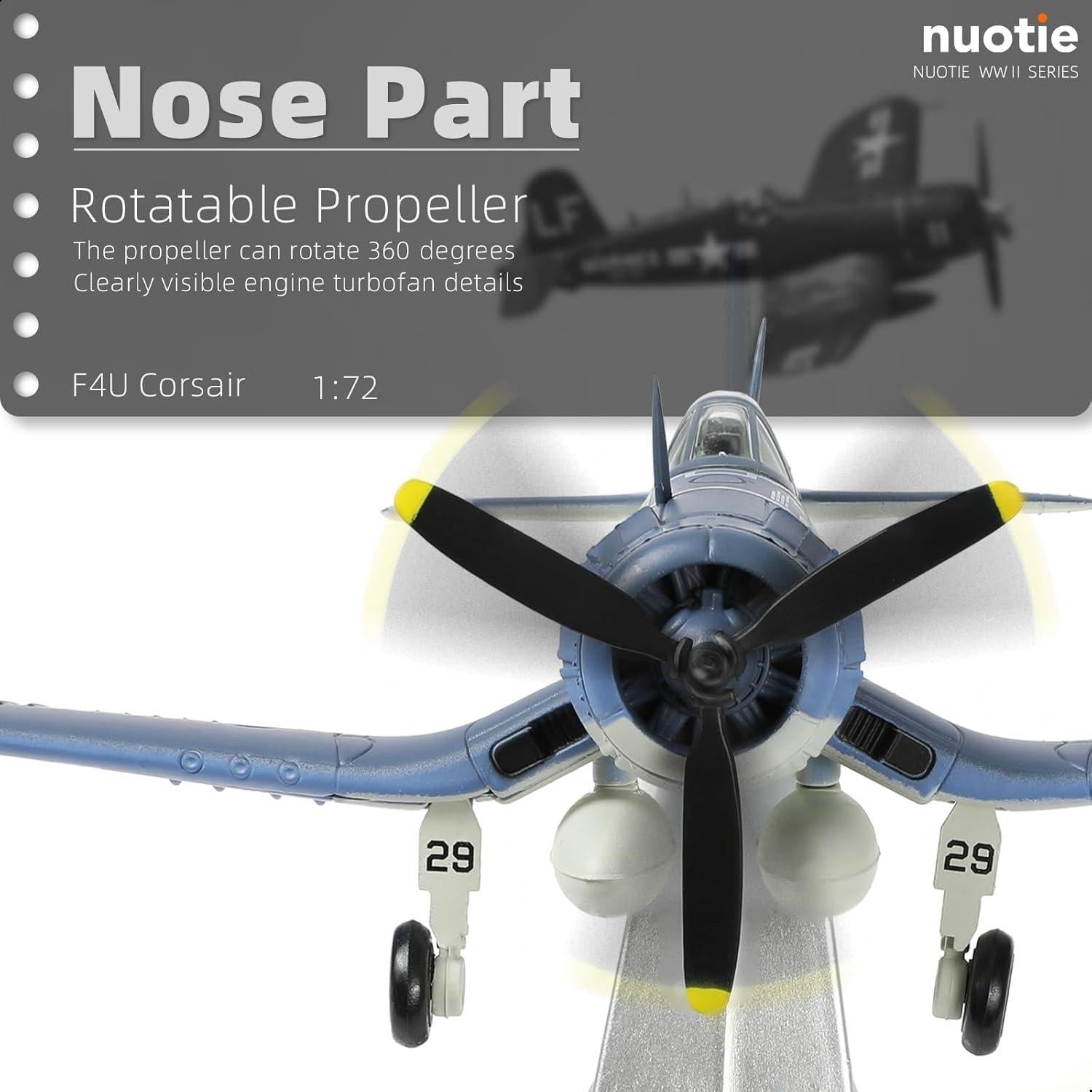 Modelo avión F-4U Corsair NUOTIE 1/72 metal para colección