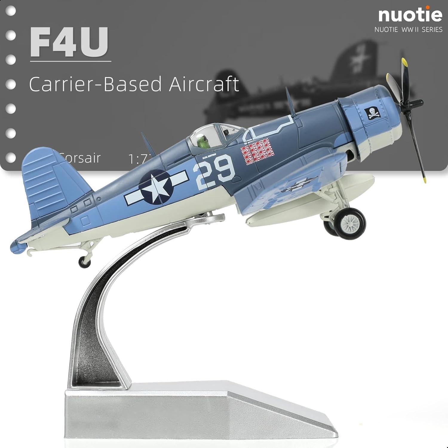 Modelo avión F-4U Corsair NUOTIE 1/72 metal para colección