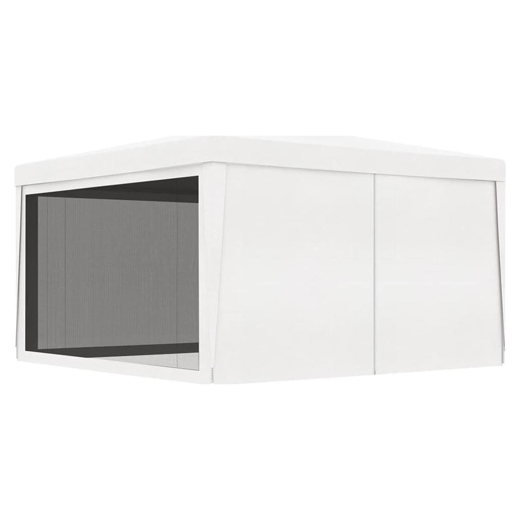 Gazebo de Fiesta ZQQLVOO 4x4m Blanco con Paredes de Malla