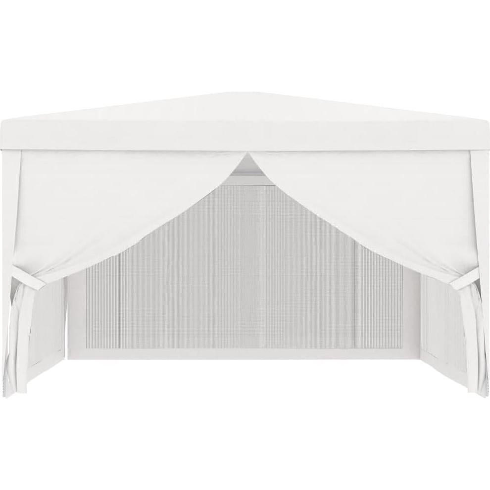 Gazebo de Fiesta ZQQLVOO 4x4m Blanco con Paredes de Malla