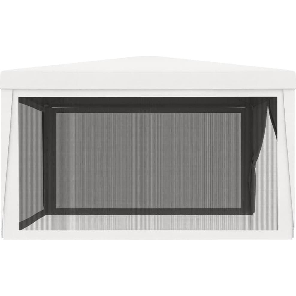 Gazebo de Fiesta ZQQLVOO 4x4m Blanco con Paredes de Malla