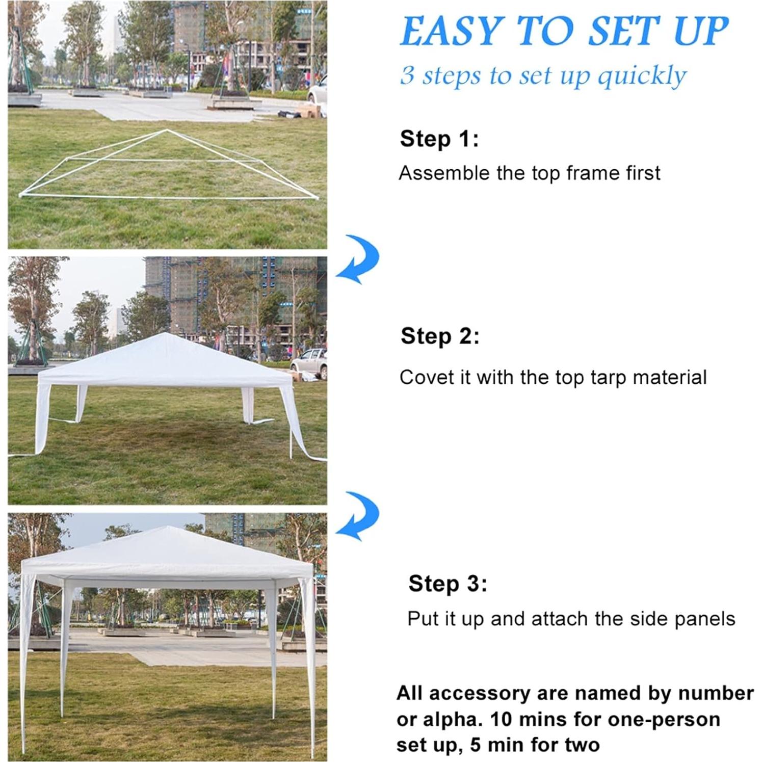 Carpa Gazebo 3x3m BAMCQ Impermeable para Fiesta y Eventos