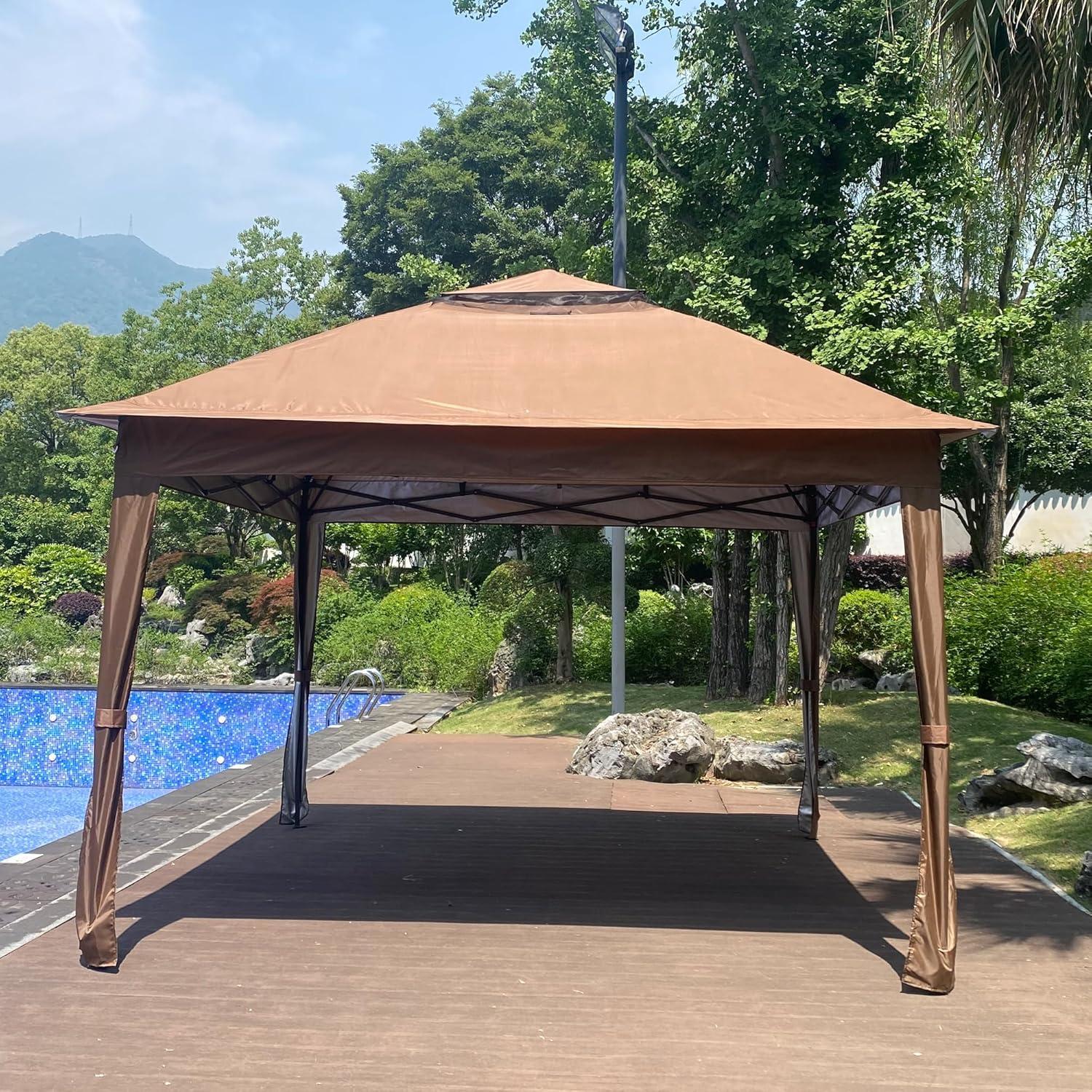 Gazebo Pop Up 3x3m SPOFLYINN con Techo Doble y Malla