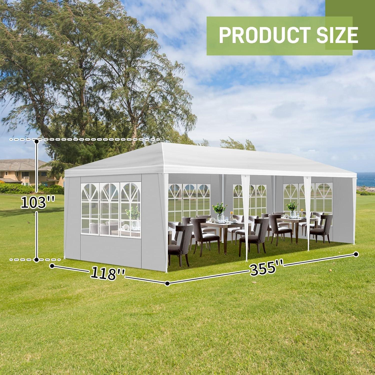 Carpa de Fiesta CuisinSmart 3.05x6.1m Impermeable con 5 Paredes