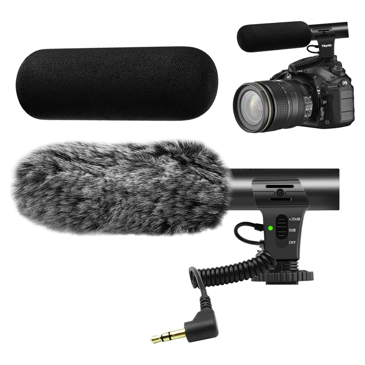 Micrófono de Video Veksun TLMIC para DSLR con Funda Antiviento