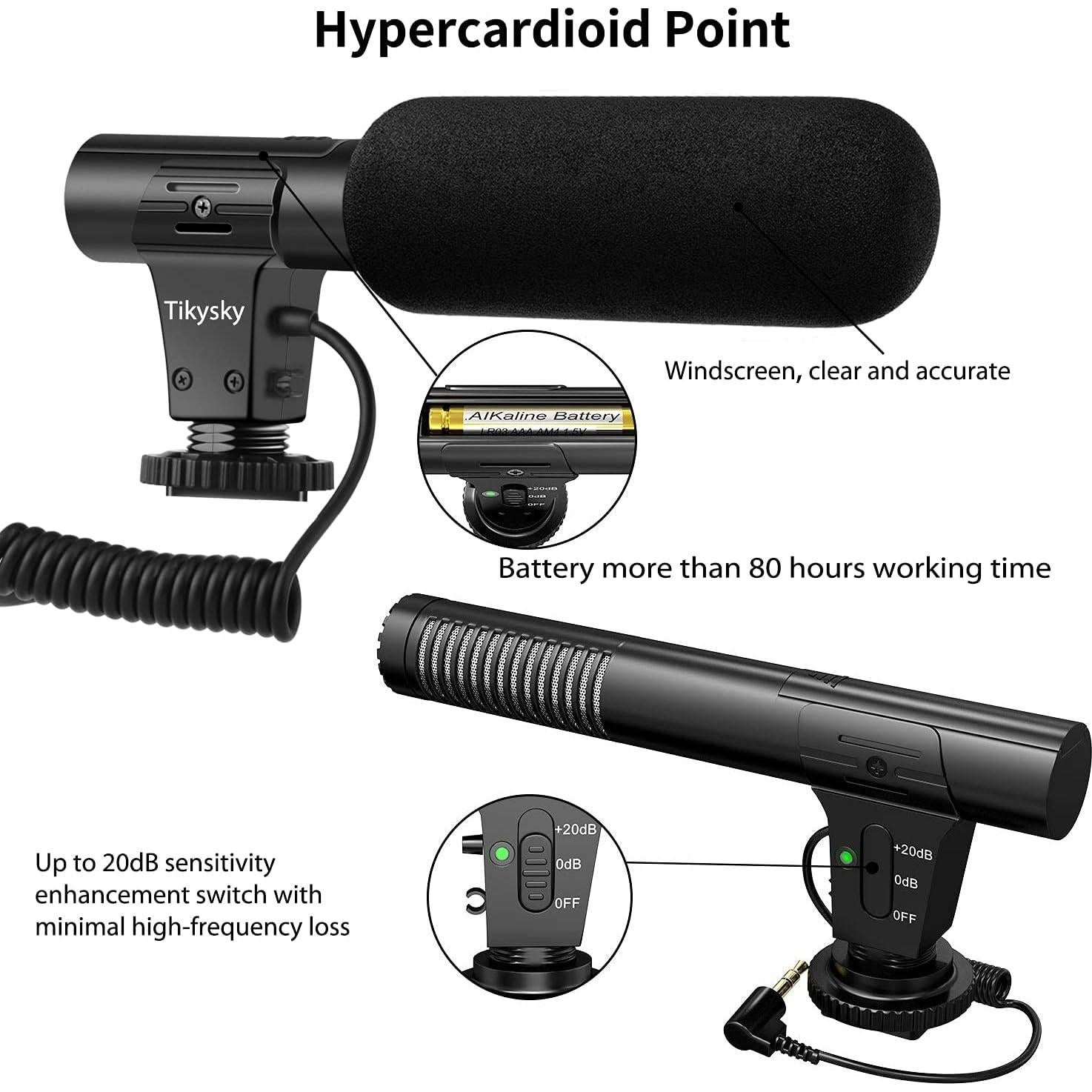Micrófono de Video Veksun TLMIC para DSLR con Funda Antiviento