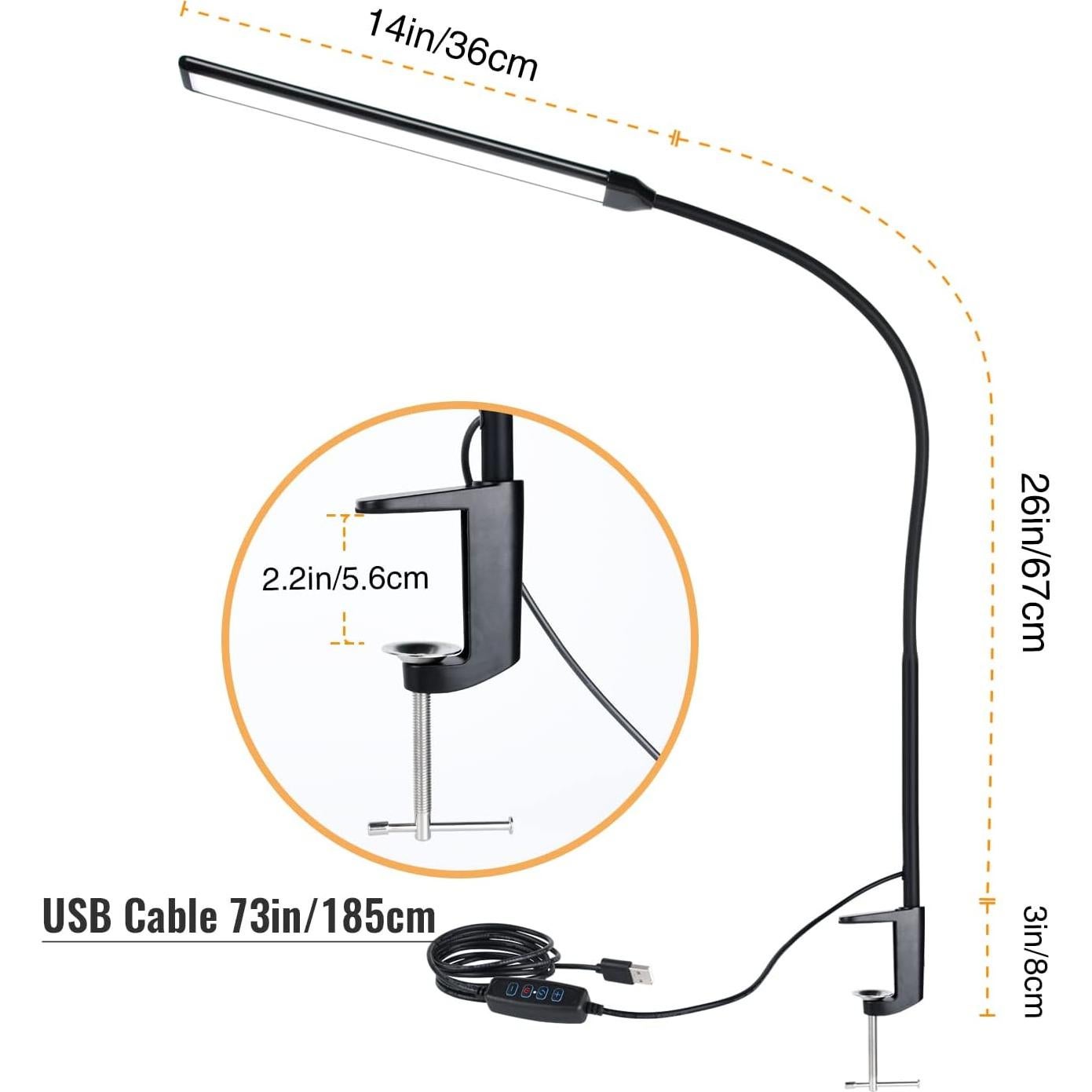 Lámpara de Escritorio LED CeSunlight G02, 11W, 3 Modos, 10 Niveles