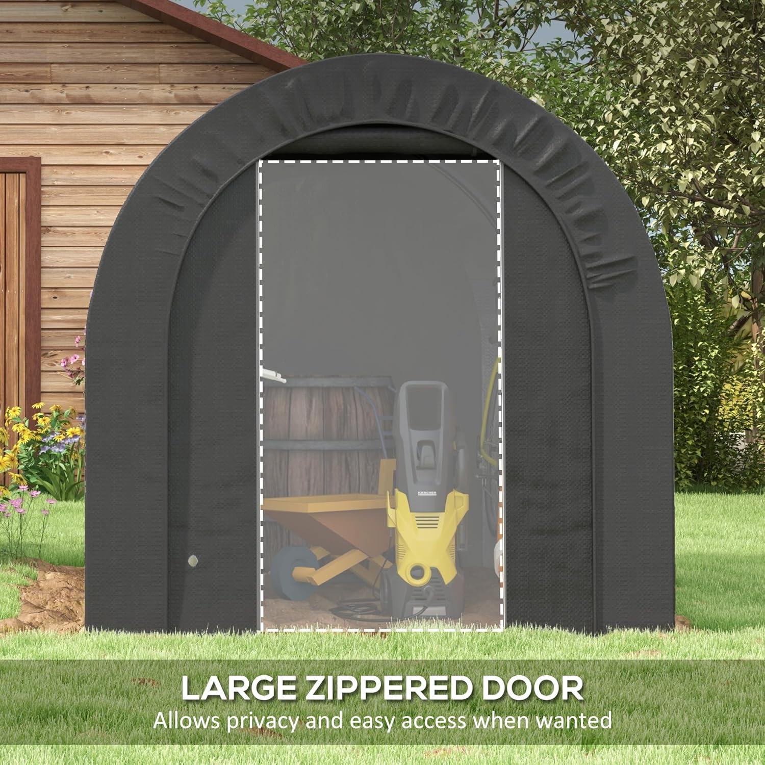 Carpa de Almacenamiento Outsunny 2.39x1.80m Impermeable Gris