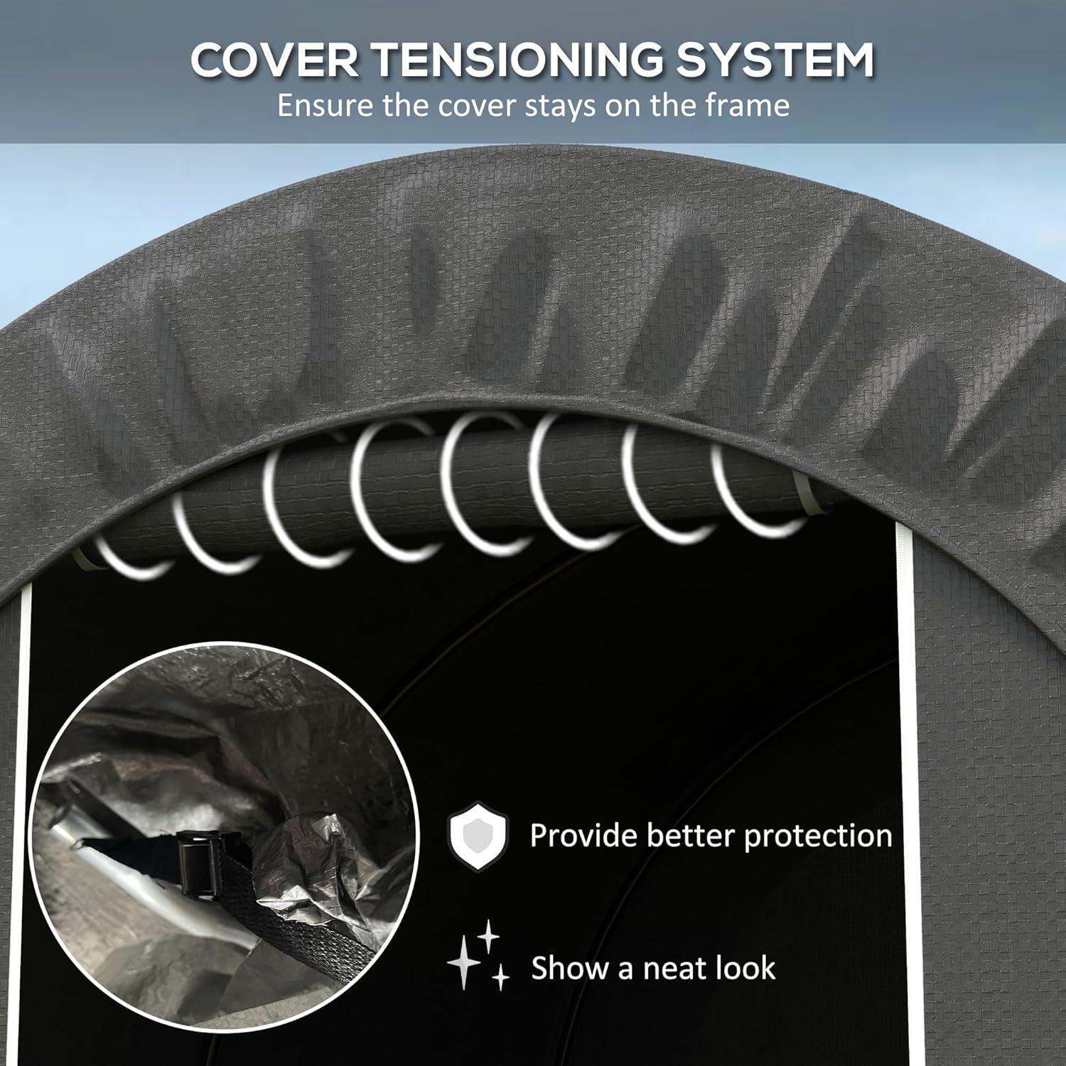 Carpa de Almacenamiento Outsunny 2.39x1.80m Impermeable Gris