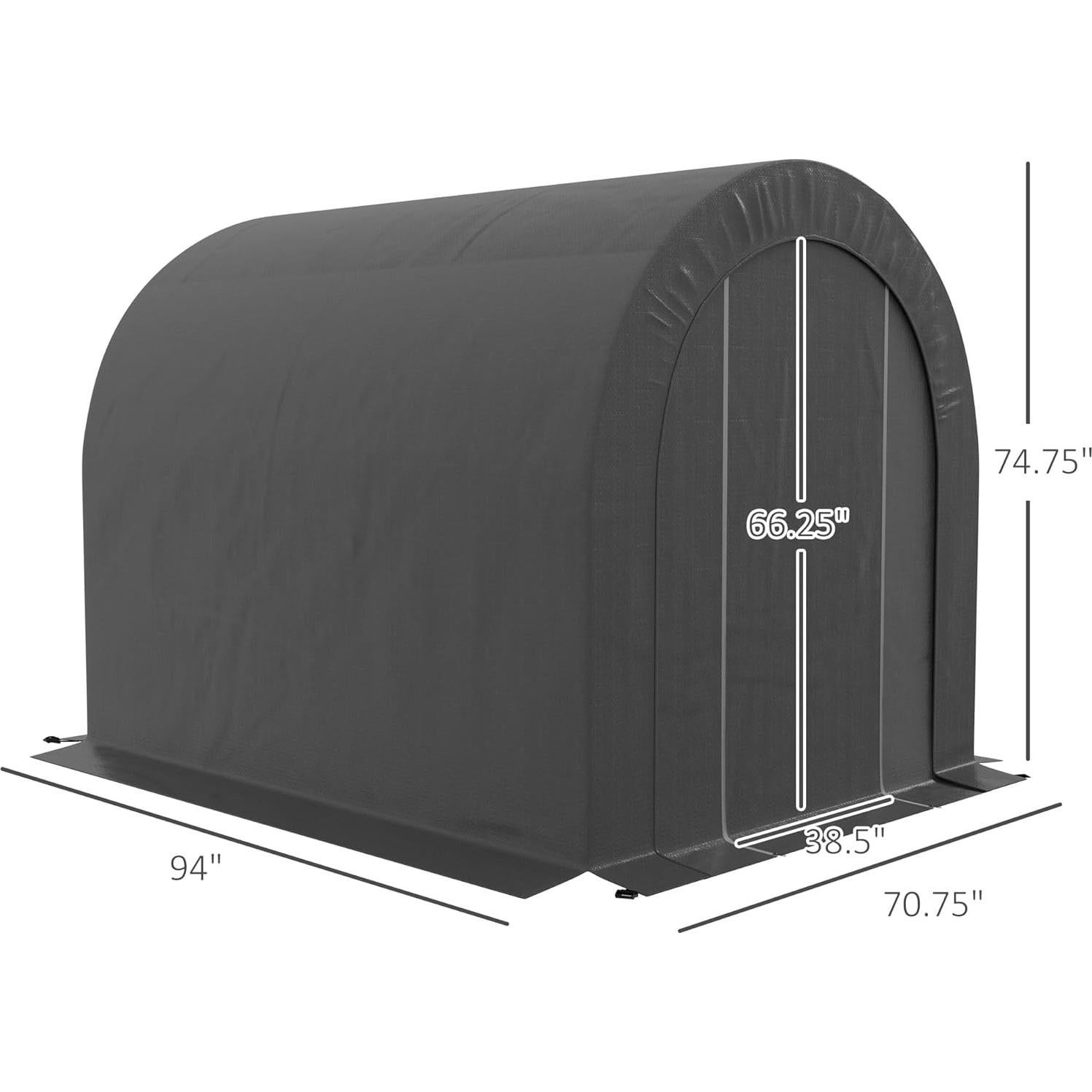 Carpa de Almacenamiento Outsunny 2.39x1.80m Impermeable Gris