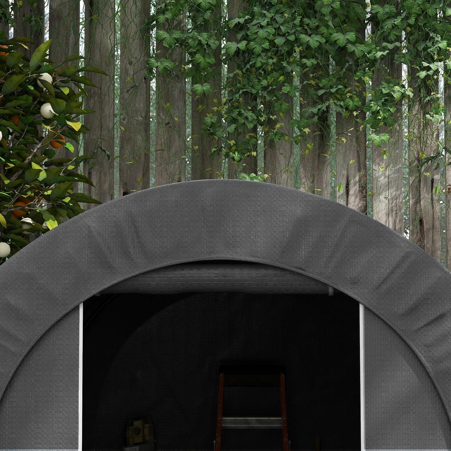 Carpa de Almacenamiento Outsunny 2.39x1.80m Impermeable Gris