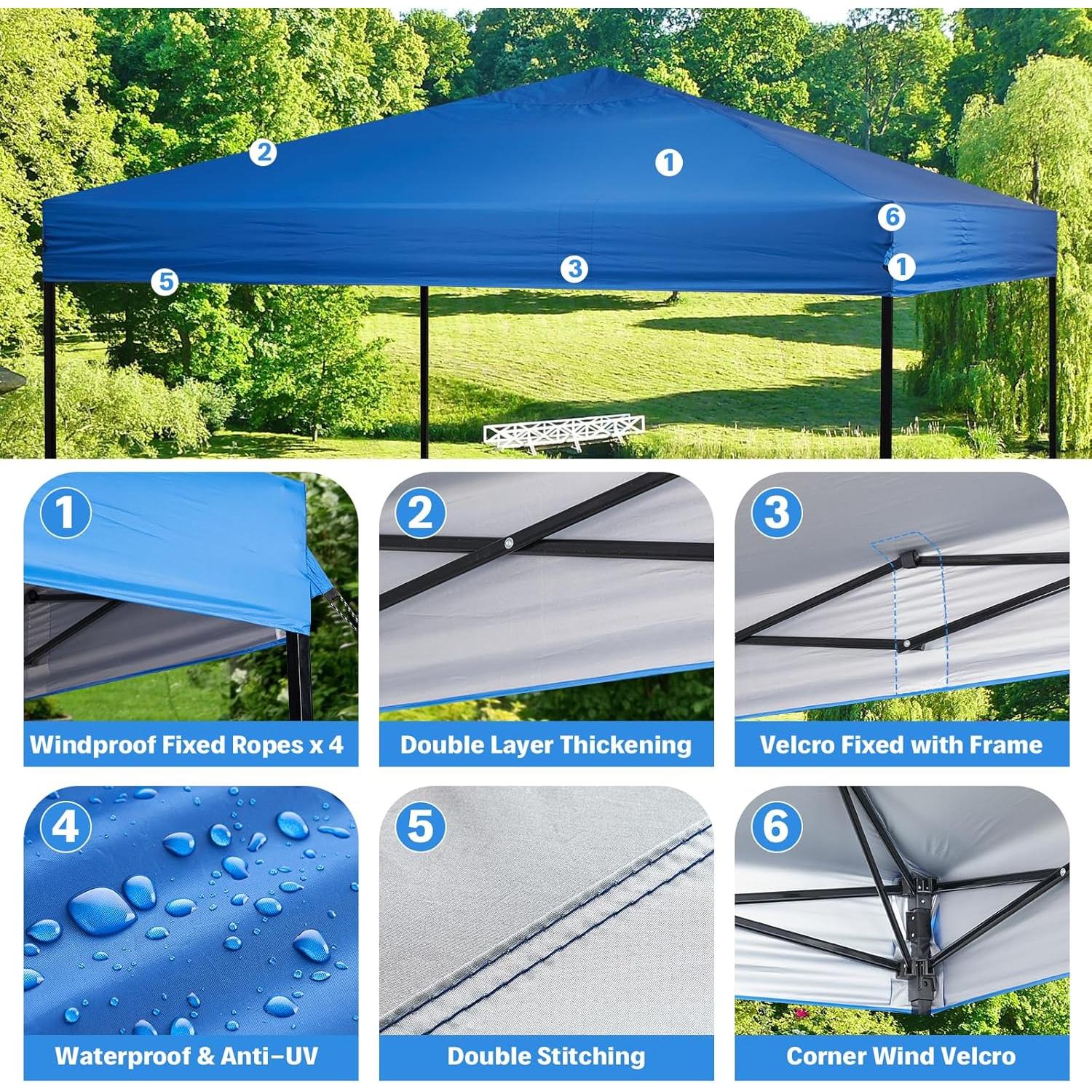 Cubierta de Techo Impermeable GOTRUTH 10x10 Pies Azul