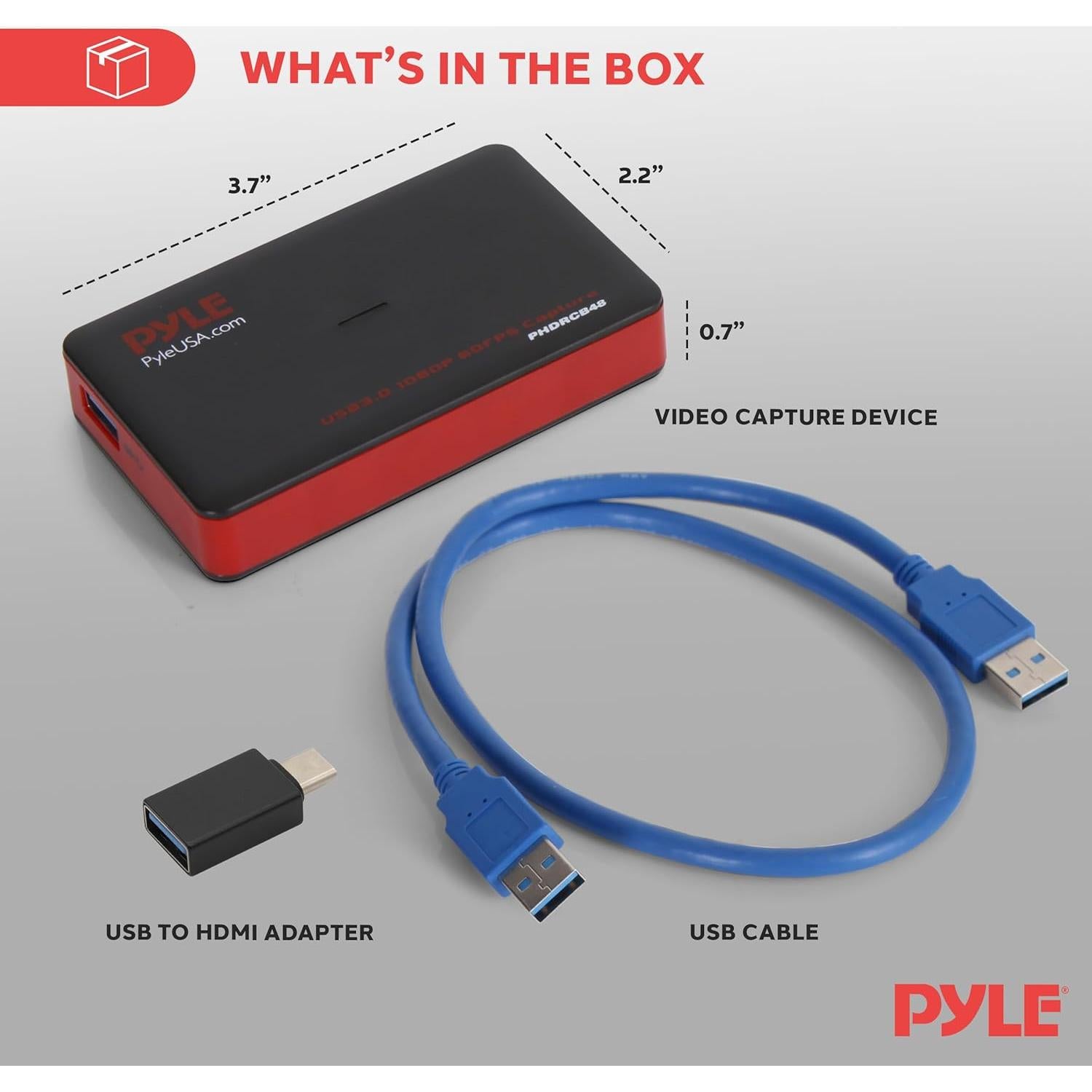 Capturador de Video Pyle PHDRCB48 HDMI 1080p USB 3.0